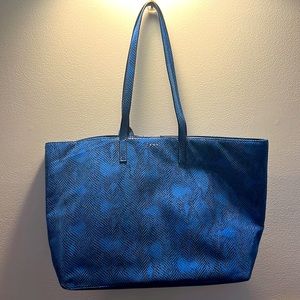 DKNY Snakeskin Blue/Black Tote Bag NWOT